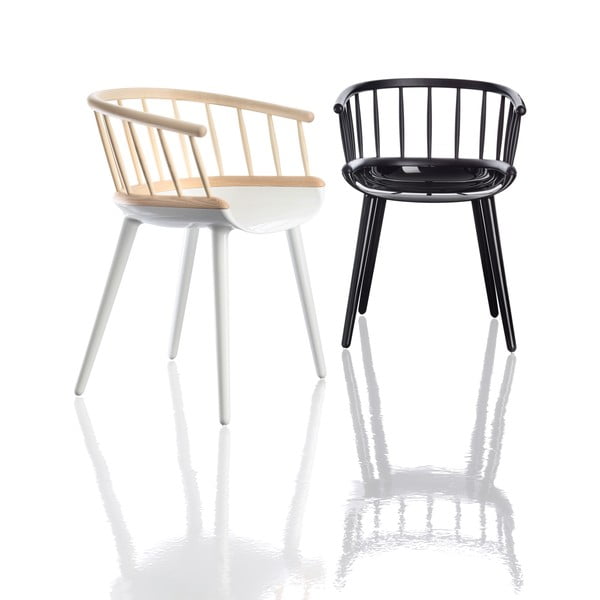 Smeđe-bijela blagovaonska stolica s nosačem od jasenovog drveta Magis Cyborg-image-1