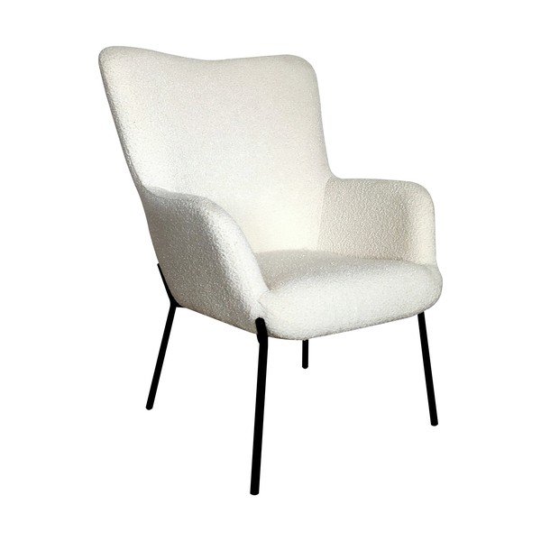 Bijela fotelja od bouclé tkanine Glasgow  – House Nordic