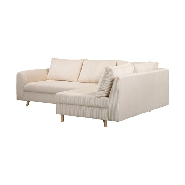 Krem kutna garnitura od samta (s desnim kutom) Ariella – Ropez-image-3