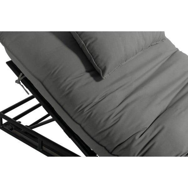 Tamno siva metalna/podstavljena vrtna ležaljka Emma – Hartman-image-3