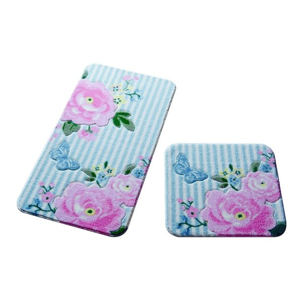 Set od 2 kupaonske prostirke Confetti Bathmats Roses Pink