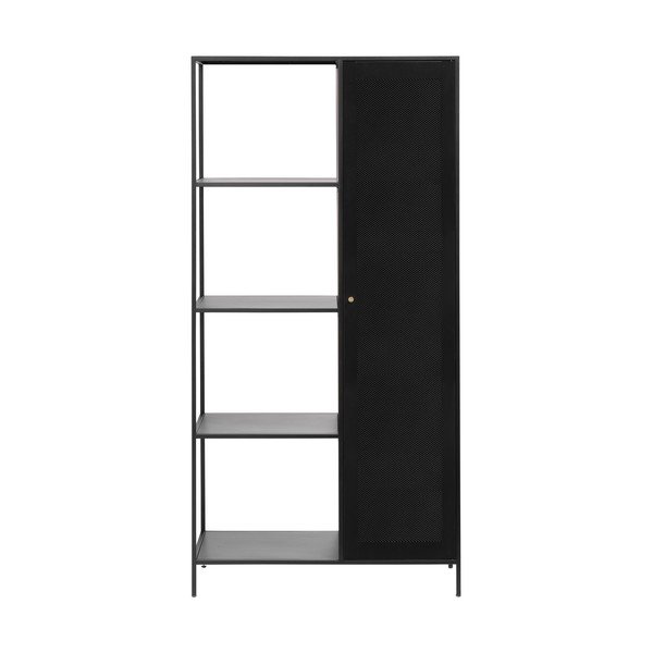 Crna metalna polica za knjige 90x180 cm Malibu - Unique Furniture-image-2
