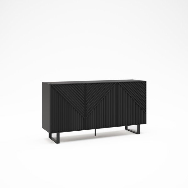 Crna komoda 151x80x35 cm Peta – Marckeric-image-4