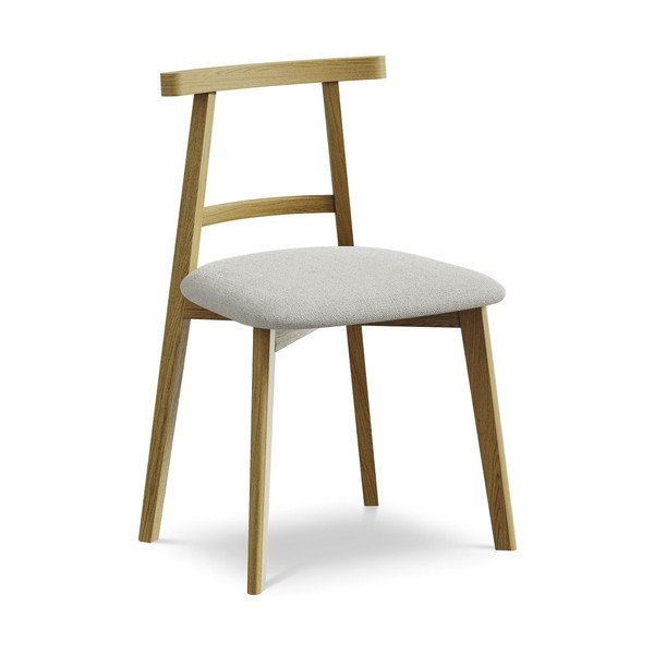 Svijetlo siva blagovaonska stolica od masivnog drveta Ohelo – Makamii