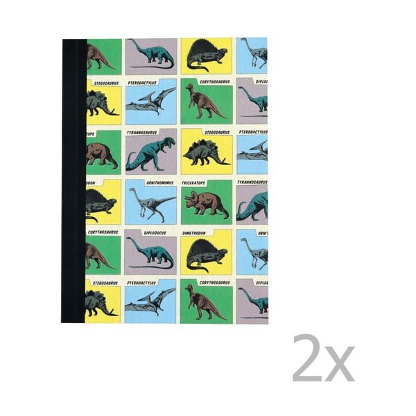 Set od 2 bilježnice s redovima s printom dinosaura Rex London Prehistoric Land