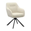 Krem podstavljena blagovaonska stolica s naslonima za ruke Avola – Unique Furniture