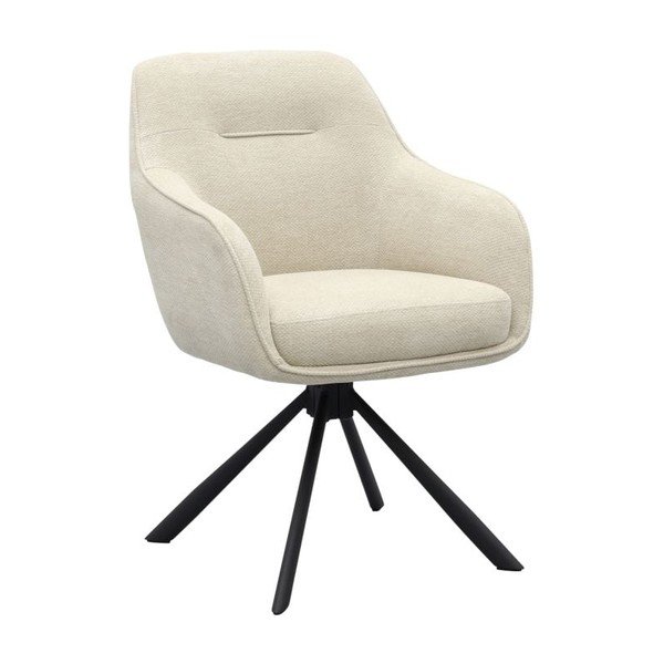 Krem podstavljena blagovaonska stolica s naslonima za ruke Avola – Unique Furniture