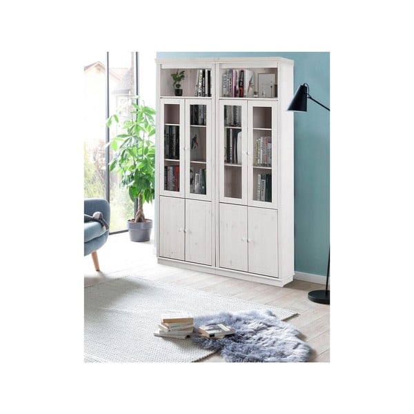 Bijela vitrina od masivnog bora 148x223 cm Anita – Støraa-image-3