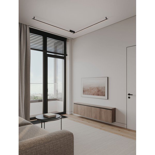 Mat crna LED stropna svjetiljka aluminijska s mogućnosti zatamnjivanja 4x309 cm Briana – Nova Luce-image-1
