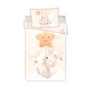 Žuta  pamučna dječja posteljina za dječji krevetić 100x135 cm Bunny "Star" – Jerry Fabrics