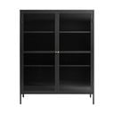 Crna metalna vitrina 111x140 cm Bronco - Unique Furniture