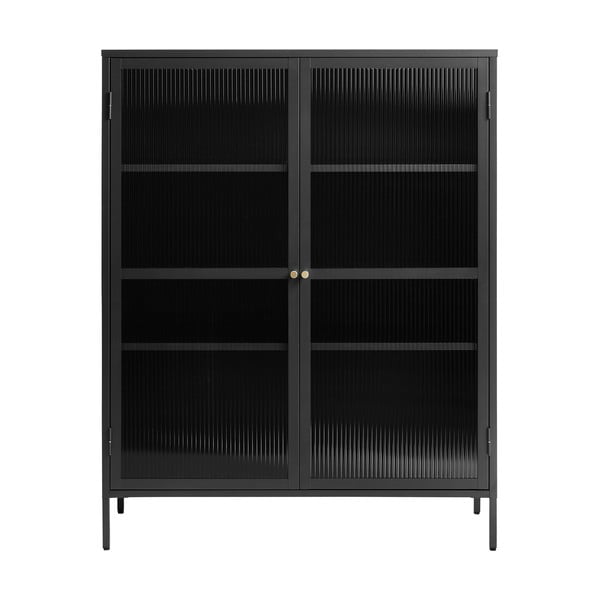 Crna metalna vitrina 111x140 cm Bronco - Unique Furniture
