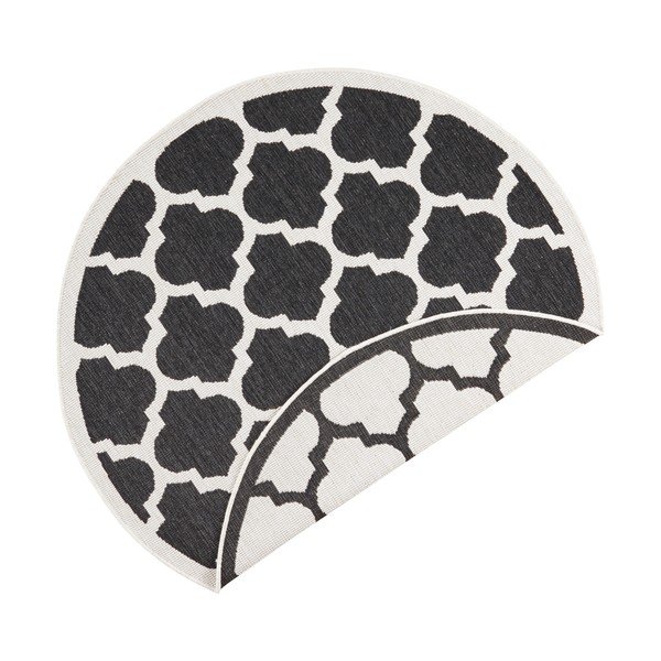 Crno-krem vanjski tepih NORTHRUGS Palermo, ⌀ 200 cm-image-2