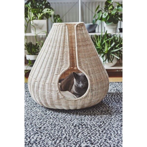 Krevet za mačke od ratana u prirodnoj boji ø 56 cm Perla Natural – MiaCara-image-1