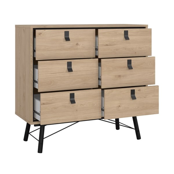 Niska komoda u dekoru hrasta u prirodnoj boji 102x99 cm Ry – Tvilum-image-4