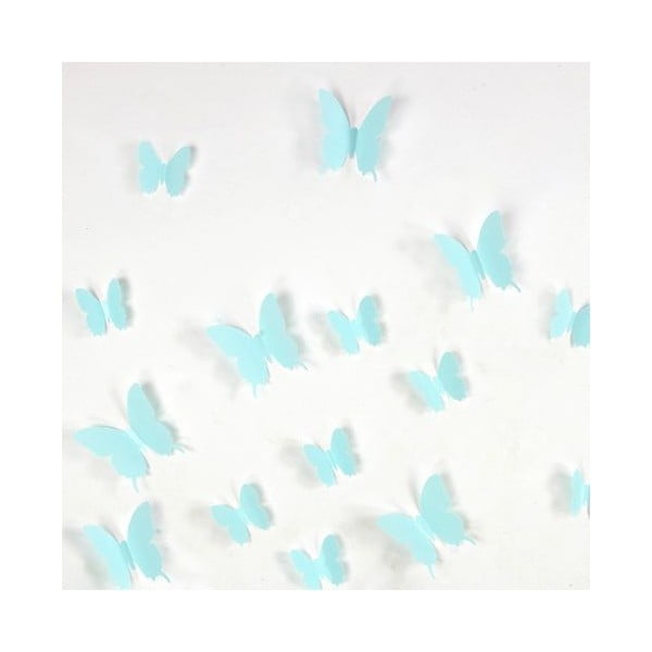 Set od 12 tirkiznih naljepnica s 3D efektom Ambience Butterflies