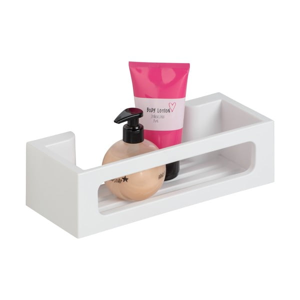 Mat bijela plastična kupaonska polica s Turbo-loc s postavljanjem bez bušenja Bralia – Wenko-image-3