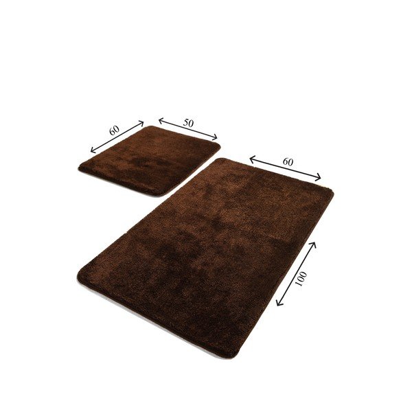 Tamno smeđe kupaonske prostirke u setu 2 kom 60x100 cm Havai – Foutastic-image-3