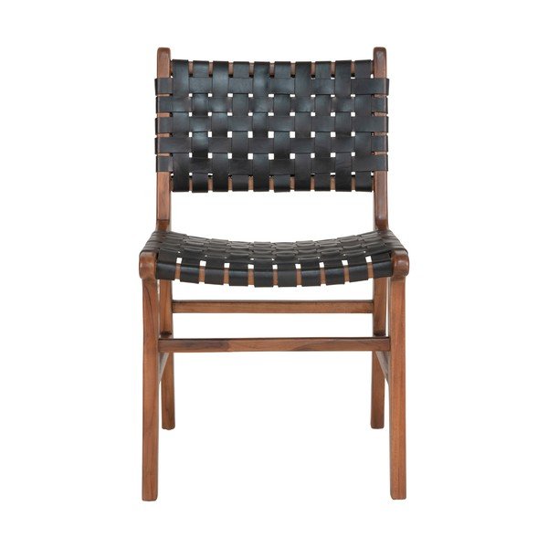 Crne/smeđe blagovaonske stolice u setu 2 kom od masivne tikovine Perugia – House Nordic-image-1