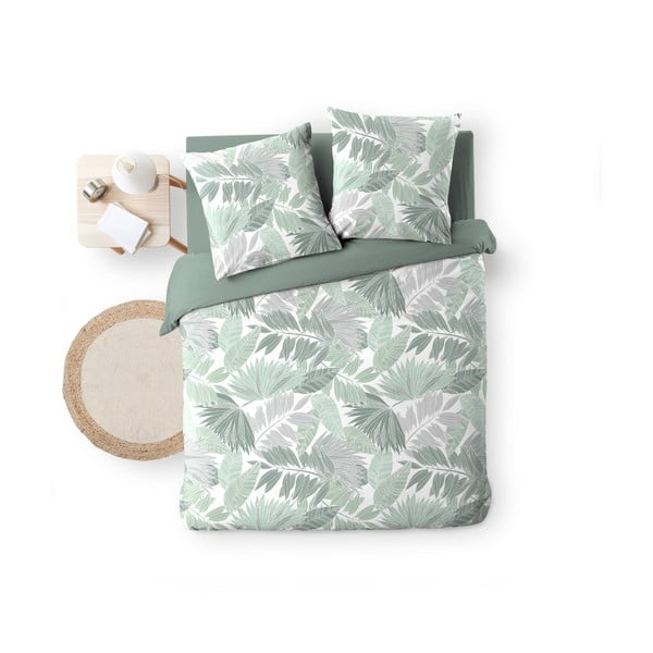 Zelena posteljina za bračni krevet/za produženi krevet od mikroflanela 240x220 cm Epicea – douceur d'intérieur