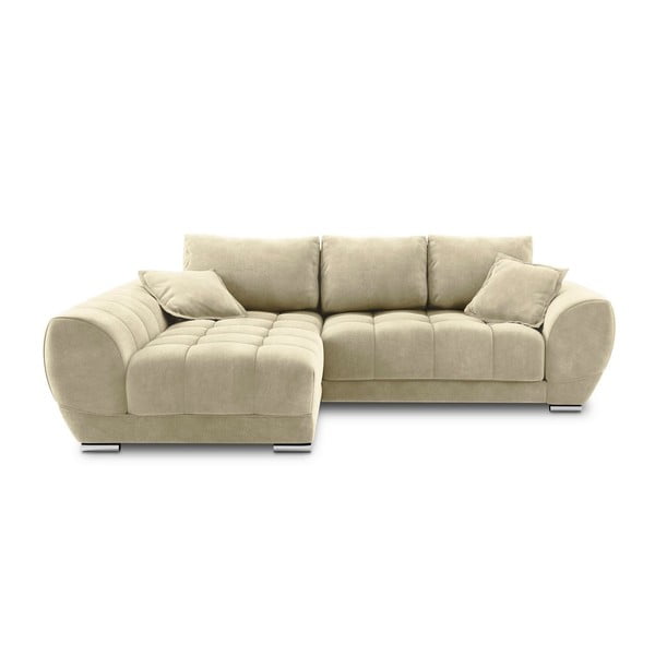 Bež baršunasta kutna garnitura Windsor & Co Sofas Nuage, lijevi kut