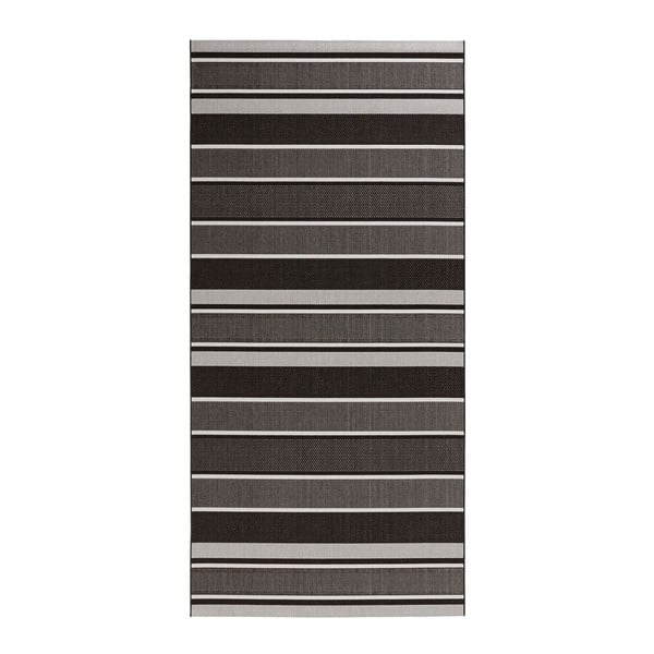 Crni vanjski tepih NORTHRUGS Strap, 80 x 200 cm