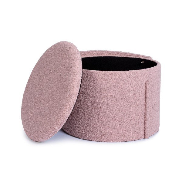 Prljavo rozi tabure od bouclé tkanine Anthea – Yes Everyday-image-2