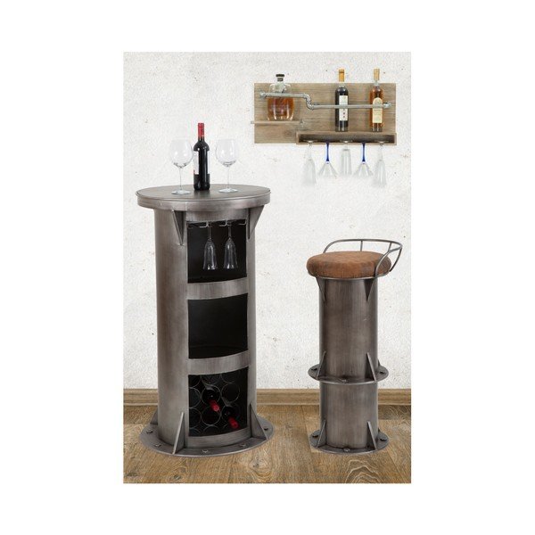 Zidni držač za boce i čaše Mauro Ferretti Pipe Bar, 30 x 70 cm-image-1