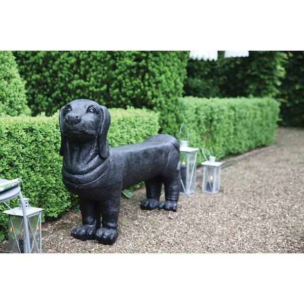 Crna vrtna klupa Dachshund – Esschert Design-image-1