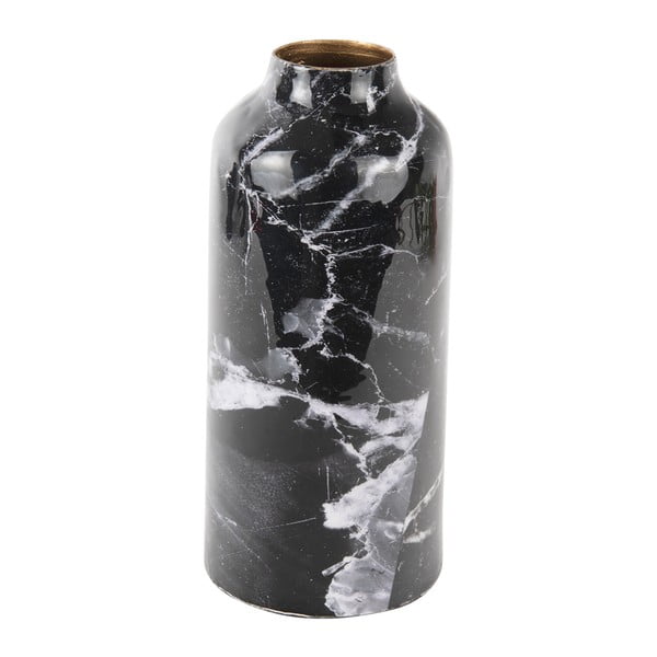 Crno-bijela željezna vaza PT LIVING Marble, visina 20 cm