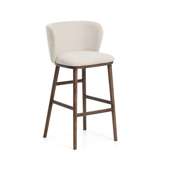 Bež podstavljena barska stolica (visine sjedala 75 cm) Ciselia – Kave Home