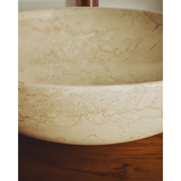 Bež kameni okrugao umivaonik ø 40 cm Darnen – Kave Home-image-2