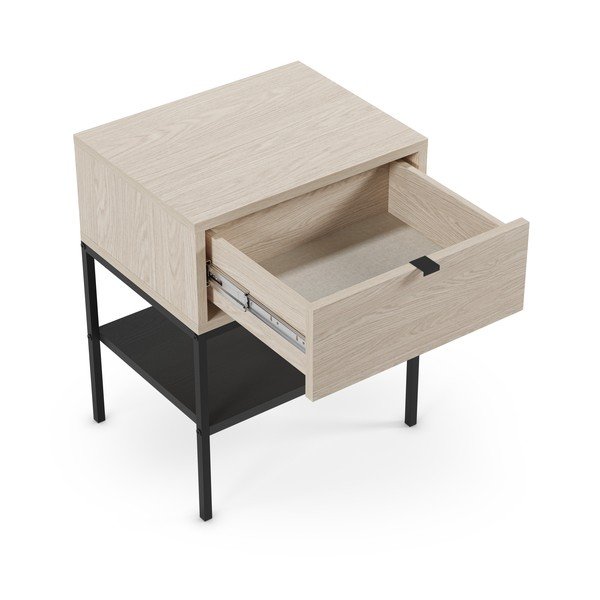 Noćni ormarić u mat dekoru s policama u svijetloj prirodnoj boji Sali – Marckeric-image-1