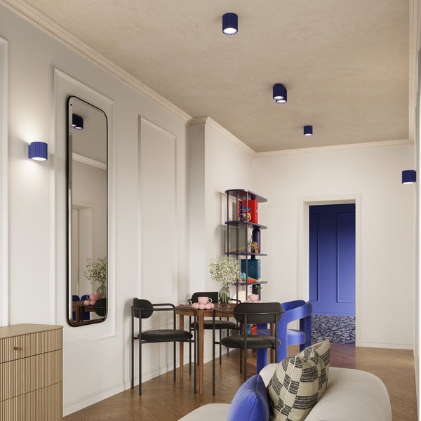 Plava zidna lampa ø 10 cm Zora – Sollux-image-4