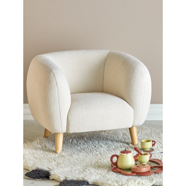 Bijela dječja fotelja od bouclé tkanine Cade – Bloomingville Mini-image-1