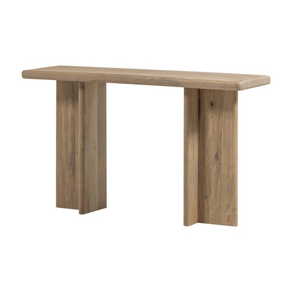 Pomoćni stol od masivnog manga u svijetloj prirodnoj boji 40x80 cm Ato – WOOOD-image-2