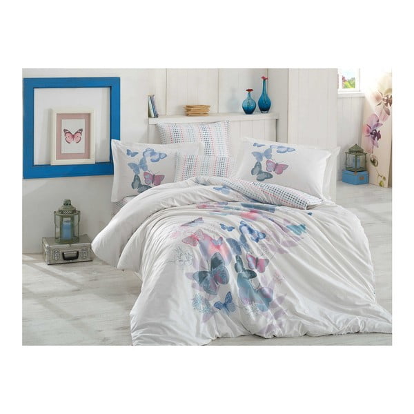 Pamučna posteljina s bračnim krevetom od pamučnog poplina Sueno, 200 x 220 cm