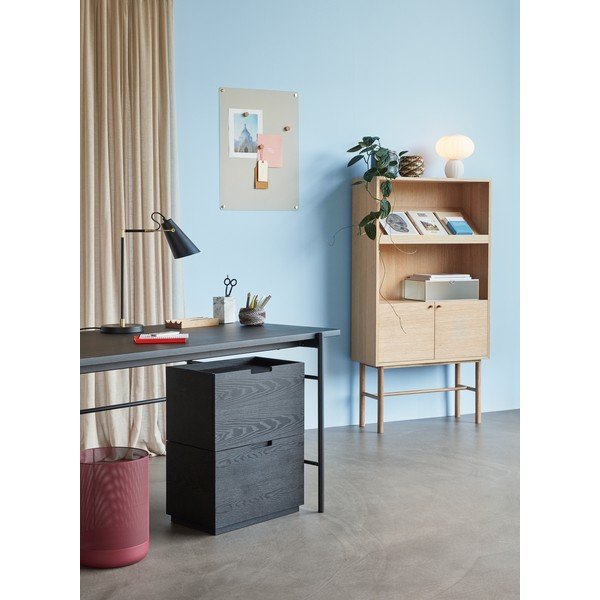 Bijela staklena stolna lampa (visina 28 cm) Kumu – Hübsch-image-2