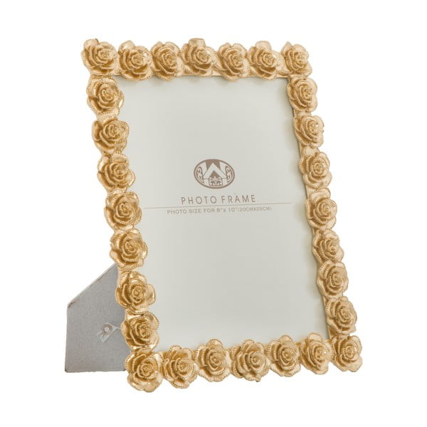 Okvir za fotografije u zlatnoj boji s motivom ruža Mauro Ferretti, 25,5 x 31 cm