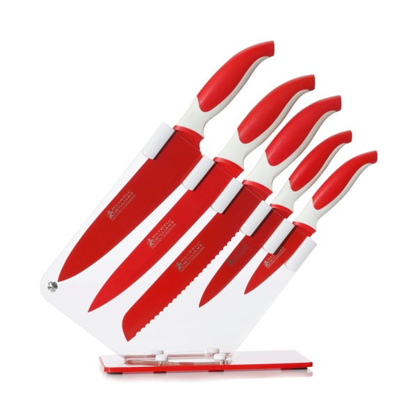Set s pet crvenih noževa