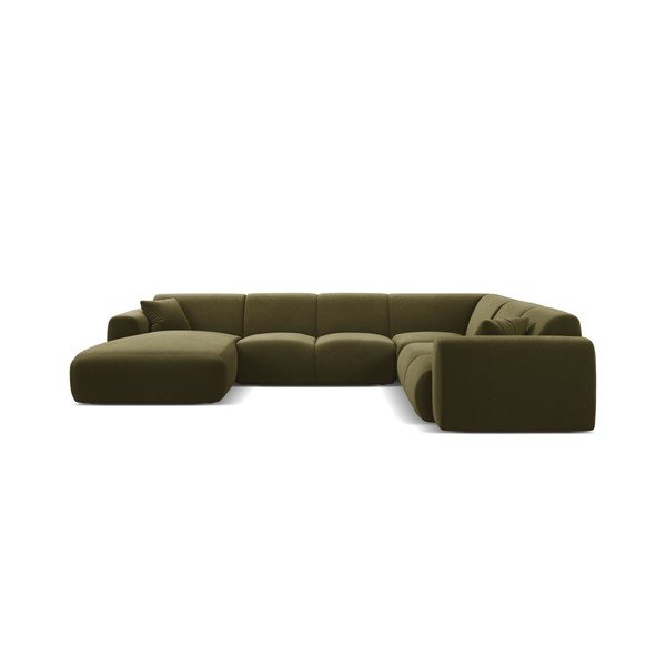 Svijetlo zelena baršunasti kutna garnitura (u obliku slova "U") Molino – Micadoni -image-1