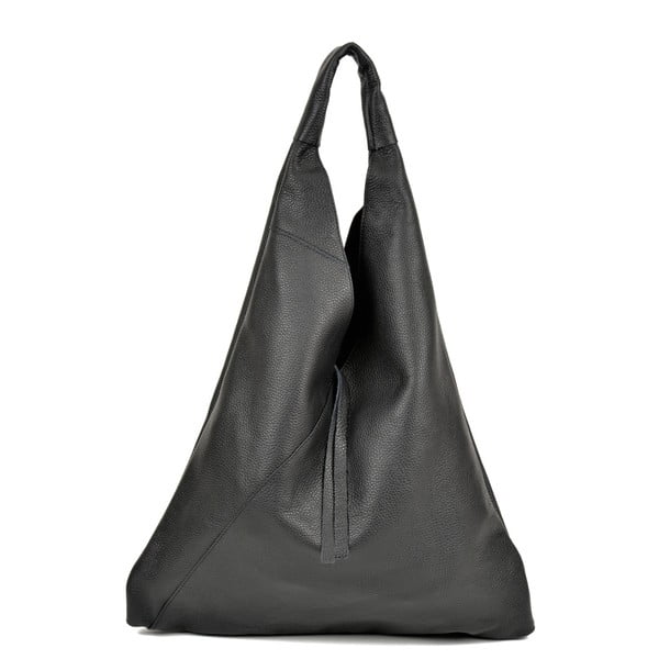 Crna kožna torbica Anna Luchini Penny
