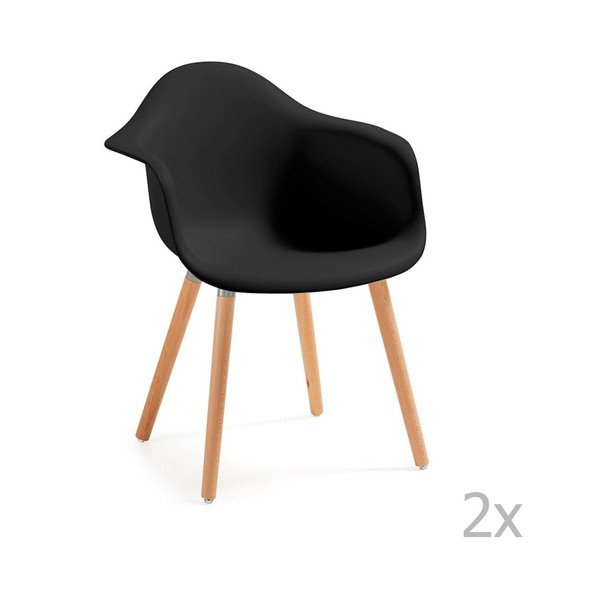 Set od 2 crne blagovaonske stolice La Forma Kenna
