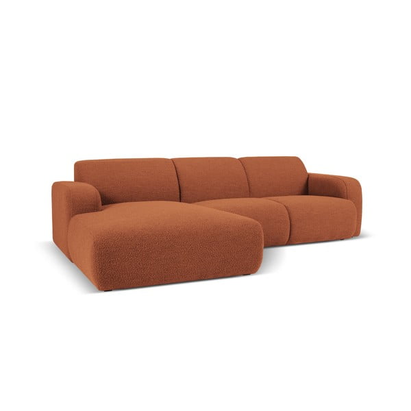 Smeđa kutna garnitura od bouclé tkanine (s lijevim kutom) Molino – Micadoni Home-image-2