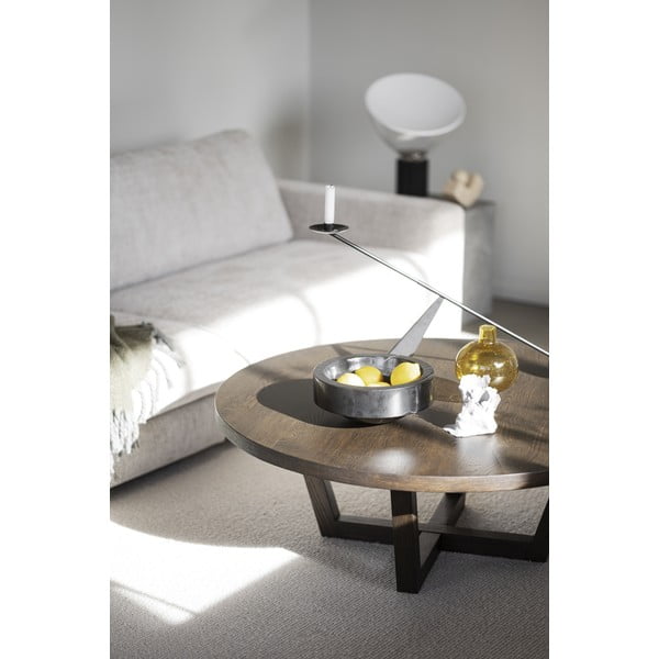 Tamno smeđi okrugao stolić za kavu u dekoru hrasta ø 110 cm Boxford – Rowico-image-3