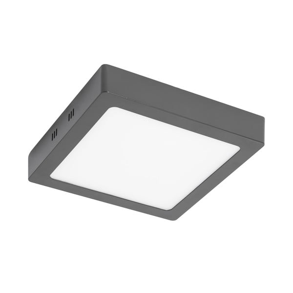 Siva kvadratna stropna svjetiljka SULION, 30 x 30 cm