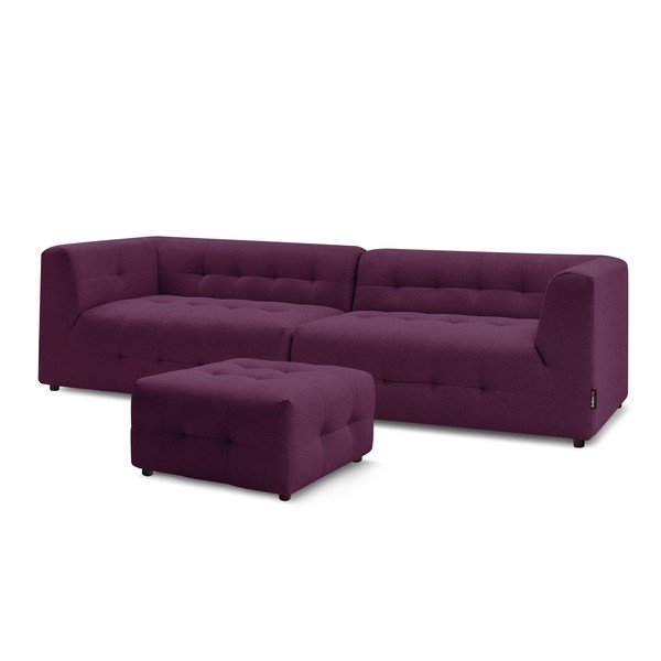 Tamnoljubičasta sofa 324 cm Kleber - Bobochic Paris-image-3