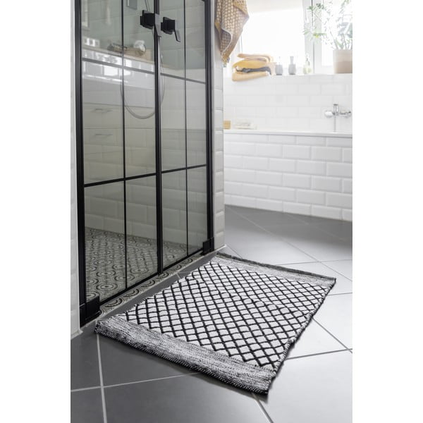 Crno-bijela kupaonska prostirka od reciklirane plastike 50x80 cm Tara – Wenko-image-1