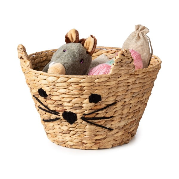 Dječja kutija za pohranu od vodenog zumbula u prirodnoj boji ø 35x26 cm Cat – Compactor-image-1