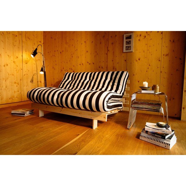 Crno-bijela sklopiva sofa 140 cm Roots – Karup-image-1